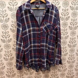 Angie Striped and Plaid Cotton Shirt